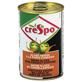 【FOOD de WINE】クレスポ スタッフドオリーブ アンチョビ 120g / ウィングエース(CRESPO GREEN OLIVES WITH ANCHOVY STUFFING)